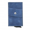 Bouletta Austin Coin Kartenhalter aus Leder Blau RFID