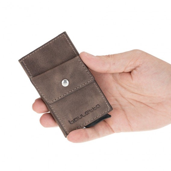 Bouletta Austin Coin Kartenhalter aus Leder Braun RFID