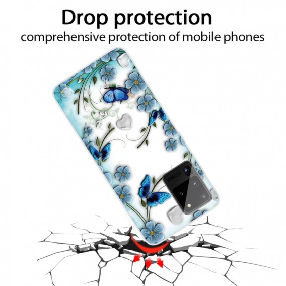 Samsung Galaxy Note 20 Ultra Shockproof Painted TPU Protective Case Hülle (Chrysanthemum Butterfly)