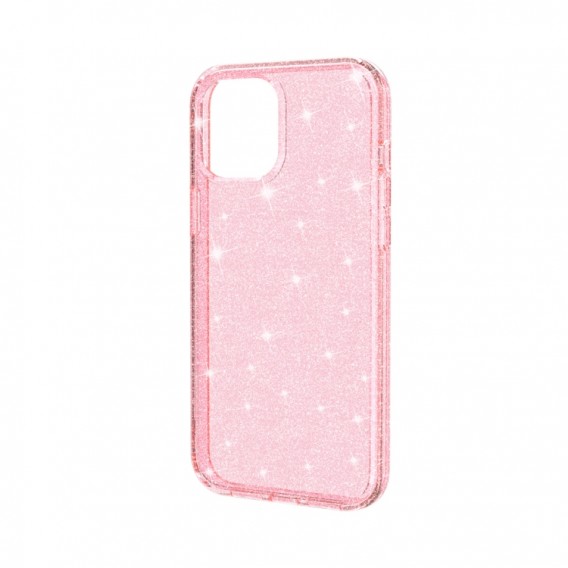 iPhone 12 Pro Shockproof Terminator Style Glitter Powder Protective Case Hülle Pink