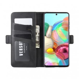 Leder Schwarz Kreditkarte Etui Bookcase Samsung Galaxy Note 10 Lite