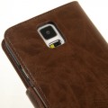 Leder Kreditkarte Etui Tasche Samsung Galaxy S5 Braun