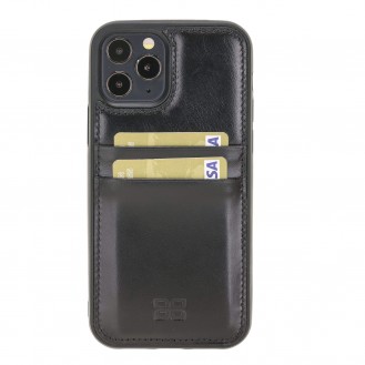 Flex Cover Back Leder Case mit Kartenfach für iPhone 12 Pro Max 6.7 Rustic Schwarz