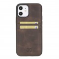 Apple iPhone 12 & Pro Bouletta Flex Cover Back Leder Case mit Kartenfach - Rustic Brown