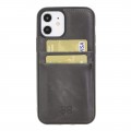 Apple iPhone 12&Pro Bouletta Flex Cover Back Leder Case mit Kartenfach - Grau