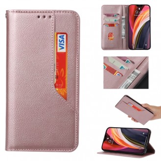 Galaxy S20 FE Magnetic Flip Leder Case mit Holder & Card Slots & Wallet Rose Gold