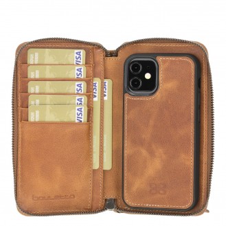 Bouletta Pouch Magnetische abnehmbare Case mit RFID für iPhone 12 mini Fiesta Tan