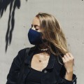 3 Stück Sehr leichte Gesichtsmaske Mund-Nasen Maske Elastisch Neoprenstoff Blau