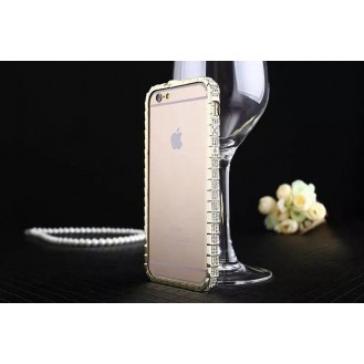 Luxus Aluminium Gold Bling Bumper Strass iPhone 6+ 5,5"