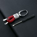 Mercedes Schlüsselanhänger Leder-Rot (Auf Wunsch mit Gravur)