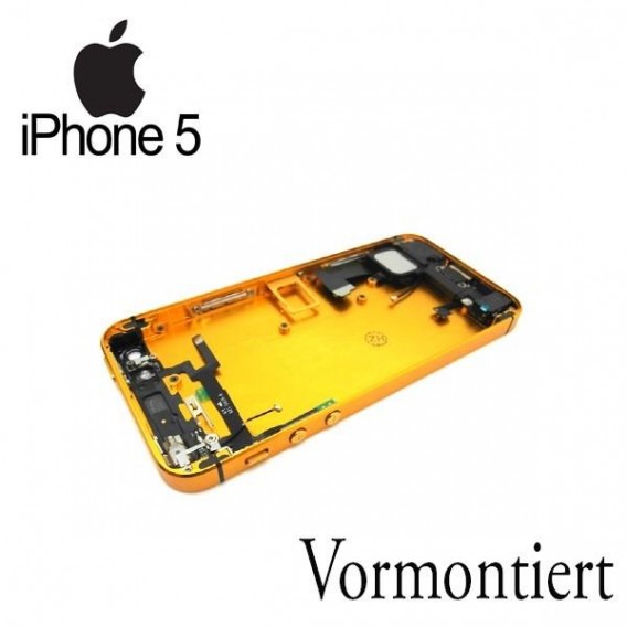 iPhone 5 Alu Backcover Rückseite Gold Weiss