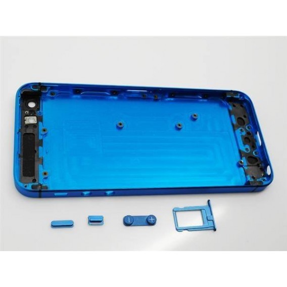 iPhone 5 Alu Backcover Rückseite Blau Schwarz (ohne vorm)