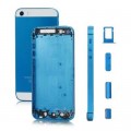 iPhone 5 Alu Backcover Rückseite Blau Weiss (ohne vorm) A1428, A1429, A1442