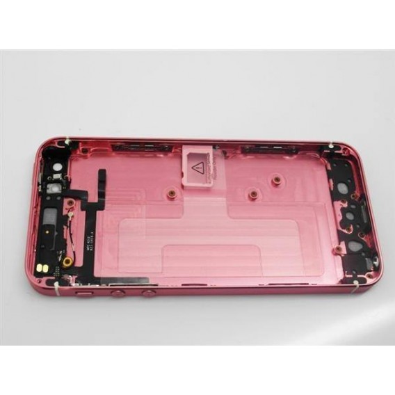 iPhone 5 Alu Backcover Rückseite Rosa Weiss
