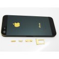 iPhone 5 Alu Backcover Rückseite Schwarz Gold A1428, A1429, A1442
