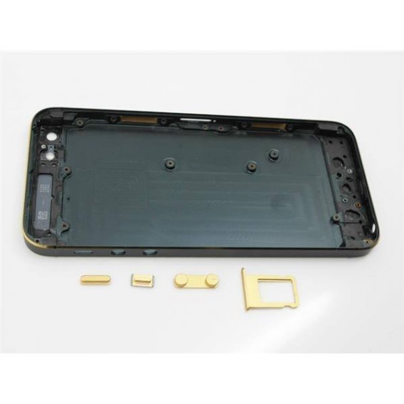 iPhone 5 Alu Backcover Rückseite Schwarz Gold