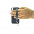 Mike Galeli - iPhone Xs / X Echtleder Hülle Back Case mit Handschlaufe und Kartenfach (JESSEIPX-M01) - Schwarz