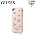 Guess - Handyhülle für iPhone SE / 8 / 7 - Case aus Silikon - Stars - Gold