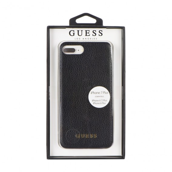 Guess - iPhone 8 Plus / 7 Plus / 6S Plus / 6 Plus Iridescent Leder Hardcase Hülle (GUHCP7LIGLBK) - Schwarz