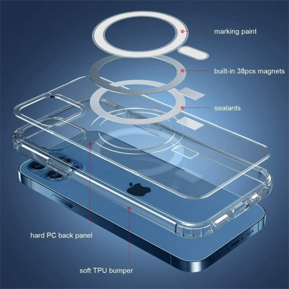 iPhone 12, 12 Pro Magsafe Hülle Magnetisches Case Transparent