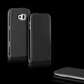 Schwarz Flip Leder Etui Tasche Samsung Galaxy S6