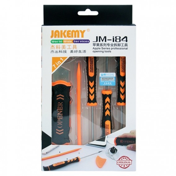JAKEMY JM-i84 7-in-1-Kit für professionelle Öffnungstools für iPhone / iPad / iPad Mini