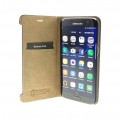 Mike Galeli - Samsung Galaxy S7 Edge Echtleder Book Case Tasche Flip Cover Hand Made (MARCS7P-01) - Schwarz