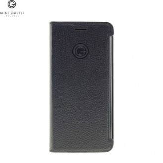 Mike Galeli - Samsung Galaxy S7 Edge Echtleder Book Case Tasche Flip Cover Hand Made (MARCS7P-01) - Schwarz