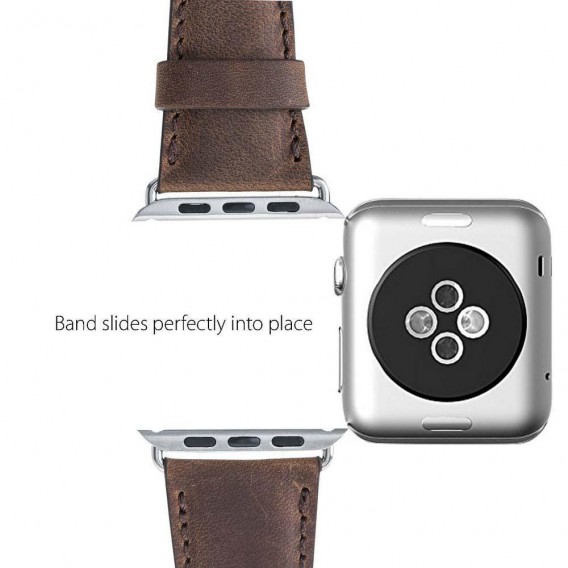 Bouletta ECHT LEDER Apple Watch für 42mm / 44mm - Antic Braun