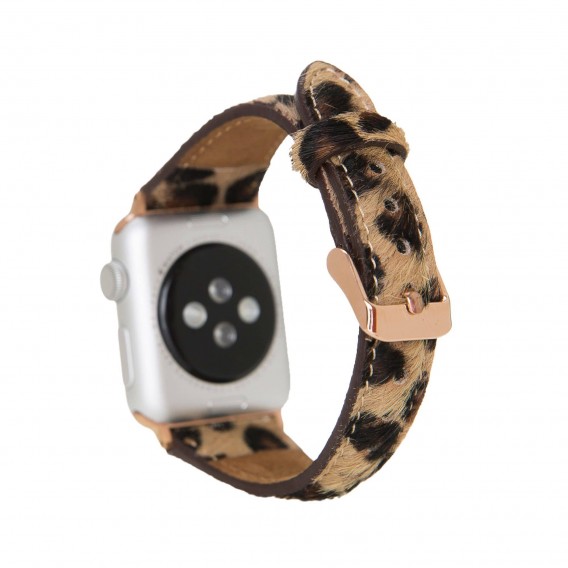 Bouletta Leder Watch Slim Band für Apple Watch 42-44 mm Leopar Hairy