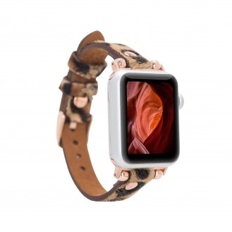 Bouletta Leder Watch Slim Band für Apple Watch 42-44mm Leopar Hairy