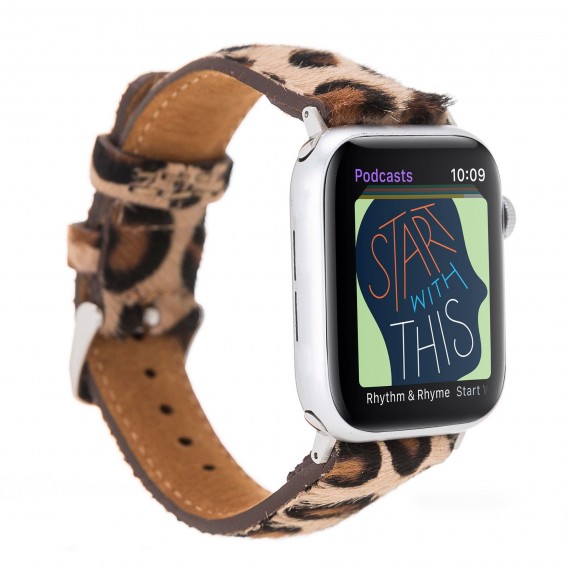 Bouletta Leder Watch Band für Apple Watch 42-44 mm Leopar Hairy