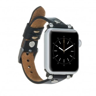 Bouletta Leder Trokya Uhrenarmband für Apple Watch 42mm / 44mm - Rustikal Schwarz