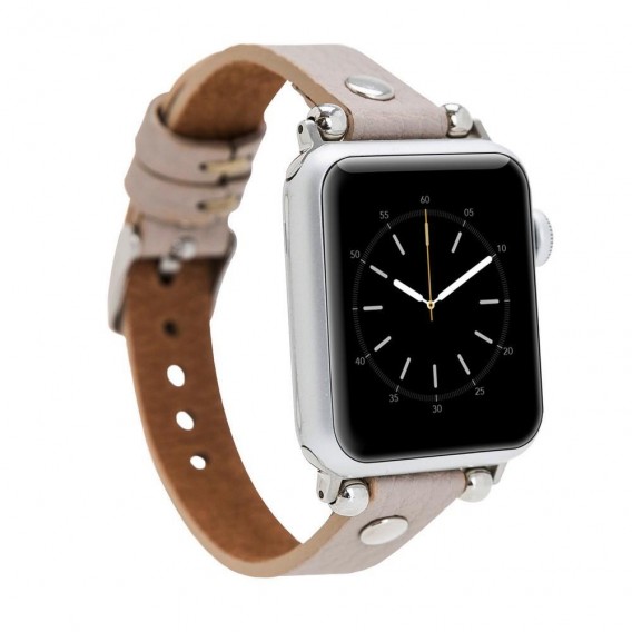 Bouletta Leder Trokya Silber Uhrenarmband für Apple Watch 38mm / 40mm - Floater Nerz