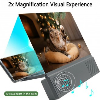 12" Handy 3D Bildschirm Lupe HD-Vergrösserungslupe Stereo Lautsprecher