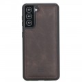 Samsung Galaxy S21 Leder Handyhüllen - Dark Brown Handyhülle