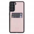 Samsung Galaxy S21 Hülle Leder Handyhüllen Mit Kartenfach - Pink