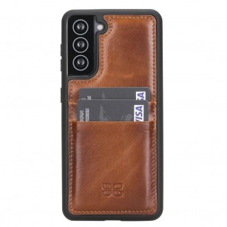 BOULETTA FLEX COVER BACK LEDER CASE MIT KARTENFACH FÜR SAMSUNG GALAXY S21 Rustic Tan