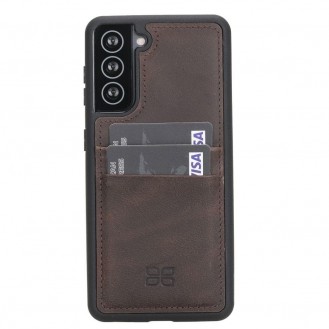 BOULETTA FLEX COVER BACK LEDER CASE MIT KARTENFACH FÜR SAMSUNG GALAXY S21- Dark Brown