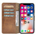 Bouletta Wallet Folio Leder Case für Apple iPhone XS Max - Rustic Tan mit Effect