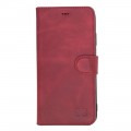 Bouletta Wallet Folio Ledertasche mit ID - Slot für Apple iPhone XS MAX -Tiguan Rot