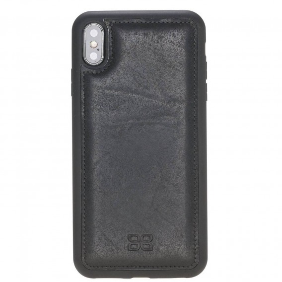 Bouletta Flex Cover Back Leder Case für iPhone XS Max Vegetal Black 1