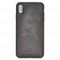 Bouletta Flex Cover Back Leder Case für iPhone XS Max Vesselle Dark Grey