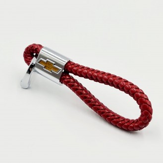 Fiat Schlüsselanhänger Leder Rot (Auf Wunsch mit Gravur)