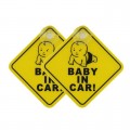 2X Baby in Car Aufkleber