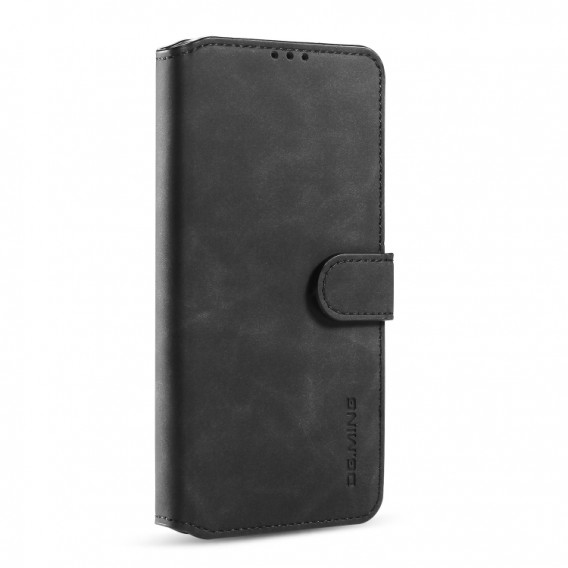 Galaxy A51 Retro Horizontal Flip Case mit Halter & Kartenfächern & Brieftasche (Schwarz)