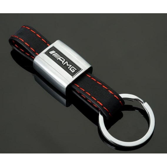 AMG  Schlüsselanhänger Schwarz Leder  (Auf Wunsch mit Gravur)