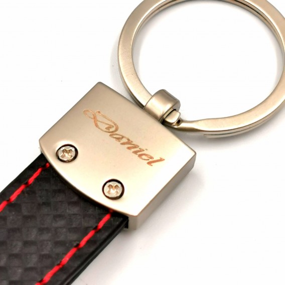 M Power Schlüsselanhänger Schwarz Leder  (Auf Wunsch mit Gravur)