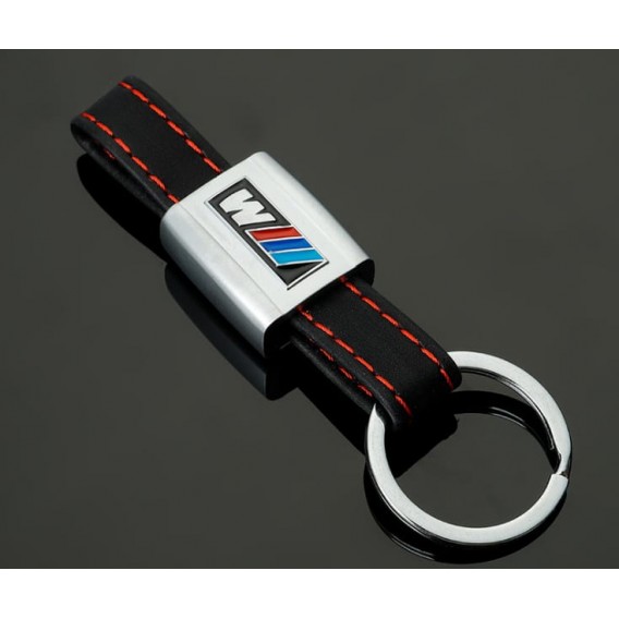 M Power Schlüsselanhänger Schwarz Leder  (Auf Wunsch mit Gravur)