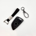 BMW Textil-Silikon Schlüssel Cover Schlüsselanhänger+ Band Schwarz